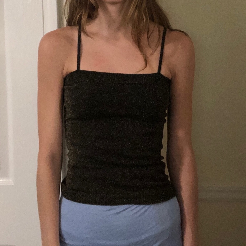 Free People Glitter Black Tank